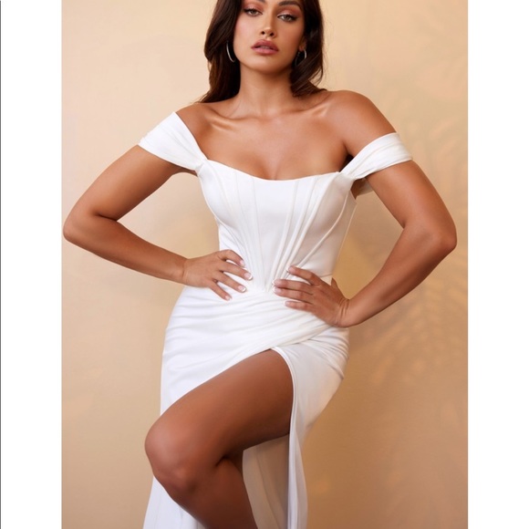 Satin Corset Bridal Gown - Picture 2 of 9